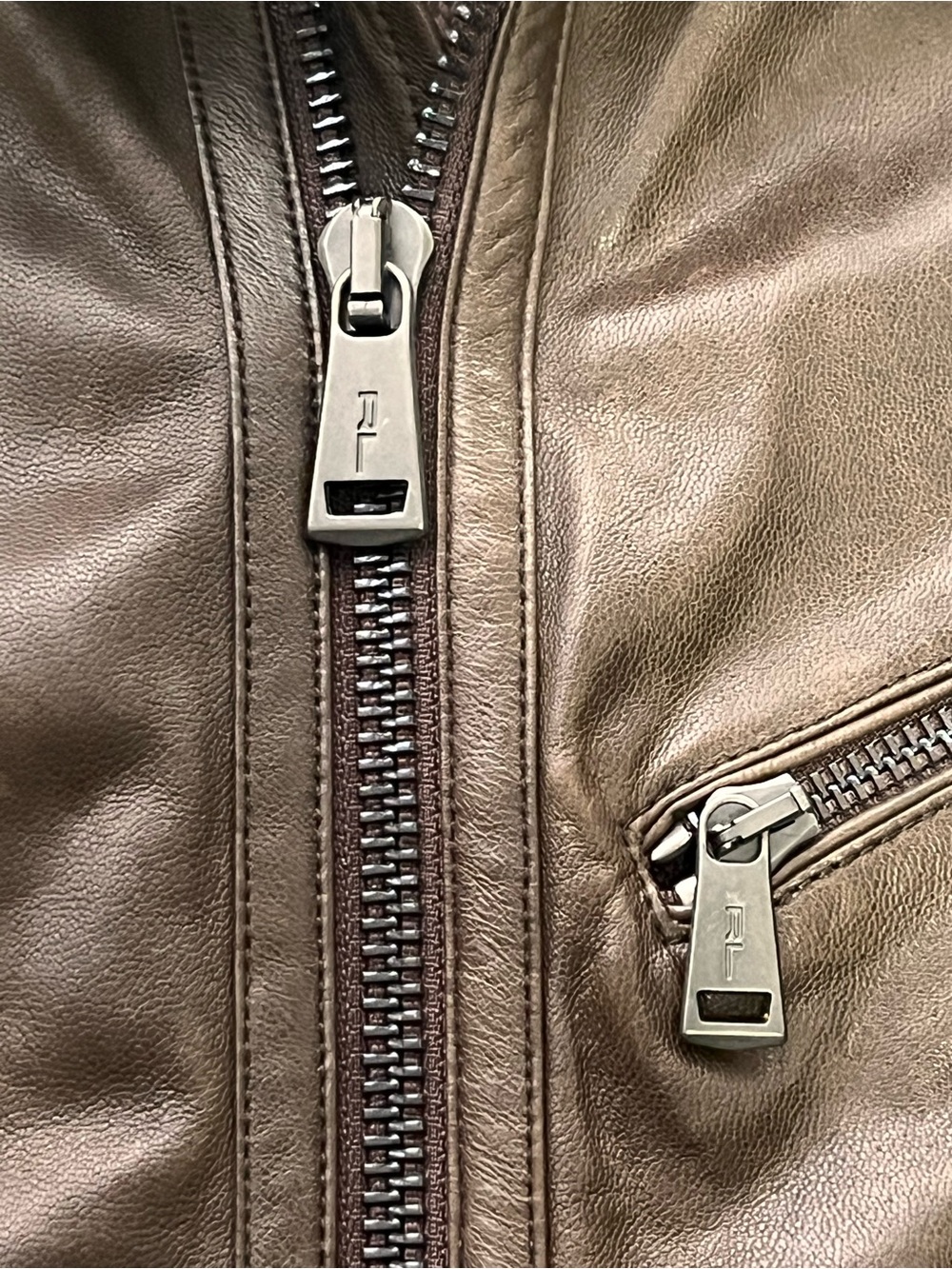 RARE Ralph Lauren Black Label Lambskin Leather & Waffle Knit Bomber Jacket S